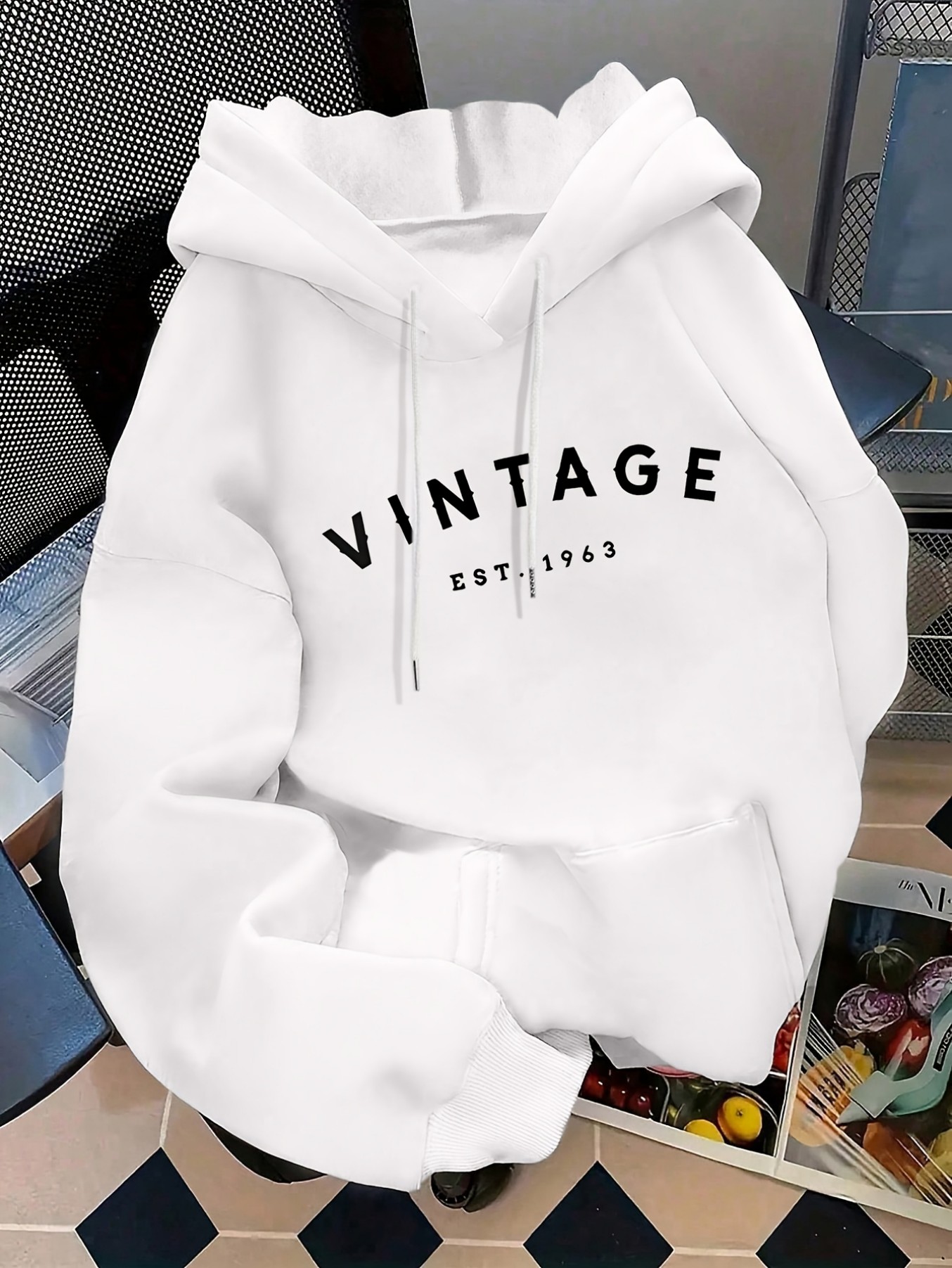 Summer Clothing Drawing - เสื้อสเวตเตอร์มีฮู้ดสำหรับผู้หญิง สไตล์ลำลอง พร้อมลายพิมพ์ที่ทันสมัยและมีกระเป๋า เสื้อสเวตเตอร์มีฮู้ดพร้อมเชือกผูก เหมาะสำหรับใส่ในฤดูใบไม้ผลิ ฤดูร้อน