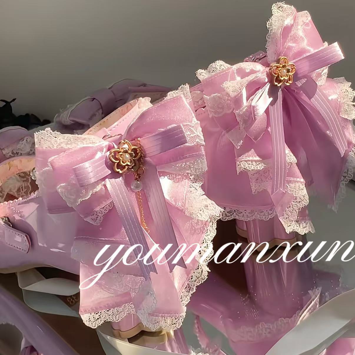 Summer Clothing Stores - LEOSOXS โบว์โบว์ลูกไม้เจ้าหญิงโลลิต้ารองเท้าส้นสูง 2026 ฤดูร้อนใหม่แมรี่ เจนส์แฟรี่สไตล์คอสเพลย์รองเท้าสาวสวยรองเท้า