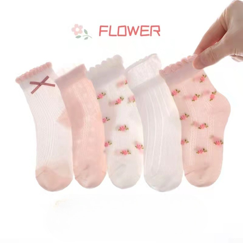 ถุงเท้าเด็กผู้หญิงน่ารักลายดอก - Summer Clothing Baby Girl บทวิจารณ์และราคา