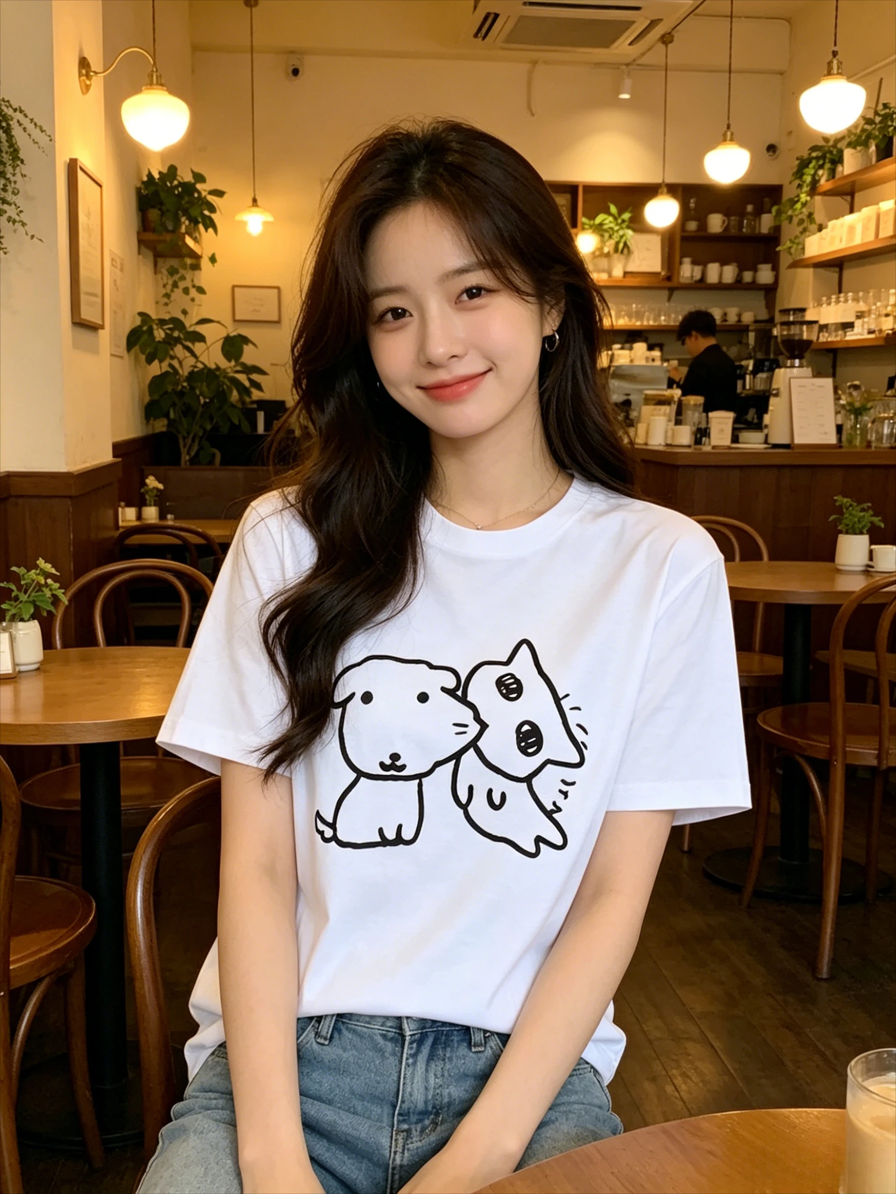 เสื้อยืดผู้หญิงลายสุนัขและแมวแ - Summer Clothing Drawing บทวิจารณ์และราคา